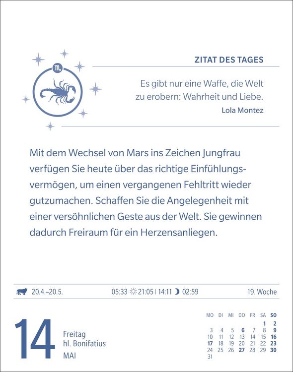 Produktbild: Skorpion Sternzeichenkalender 2027 - Tagesabrei&szlig;kalender - Ihr Horoskop f&uuml;r jeden Tag