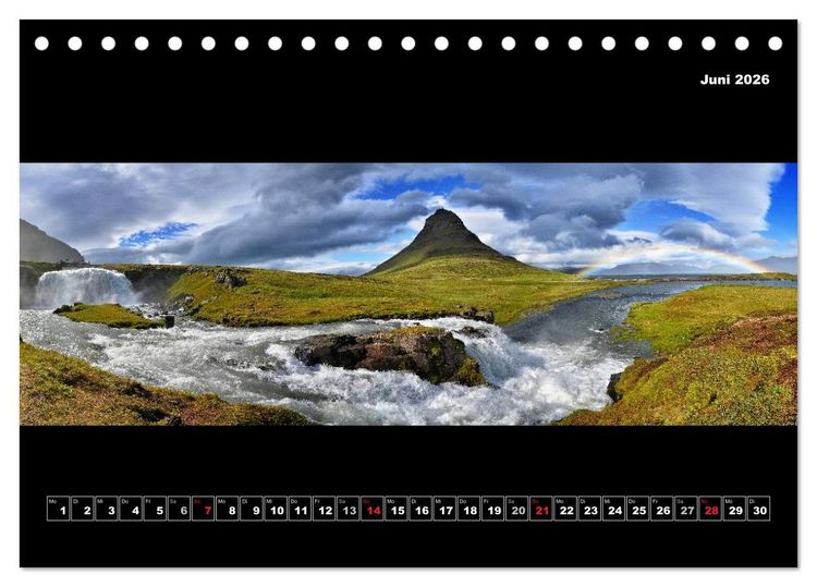 Produktbild: Island 2026 Landschaftspanoramen (Tischkalender 2026 DIN A5 quer), CALVENDO Monatskalender