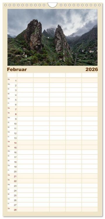 Produktbild: Familienplaner 2026 - Die Kanaren &ndash; Faszinierende Inseln im Atlantik mit 5 Spalten (Wandkalender, 21 x 45 cm) CALVENDO