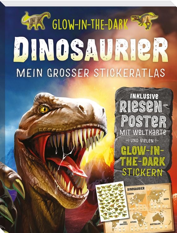 Produktbild: Glow-in-the-Dark Dinosaurier: Mein gro&szlig;er Stickeratlas