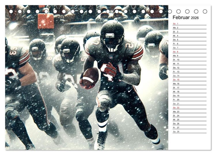 Produktbild: American Football - Durch KI-Technologie zum Leben erweckte Momente (Tischkalender 2026 DIN A5 quer), CALVENDO Monatskalender