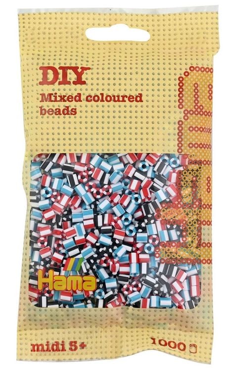 Bild vom Artikel Hama 207-91 - DIY Bügelperlen Midi 5+, ca. 1000 Stück, Mix 91 gestreift vom Autor 