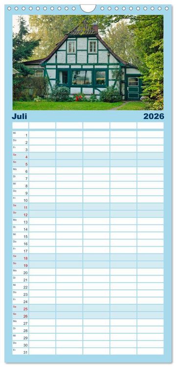 Produktbild: Familienplaner 2026 - Baukunst Fachwerk mit 5 Spalten (Wandkalender, 21 x 45 cm) CALVENDO