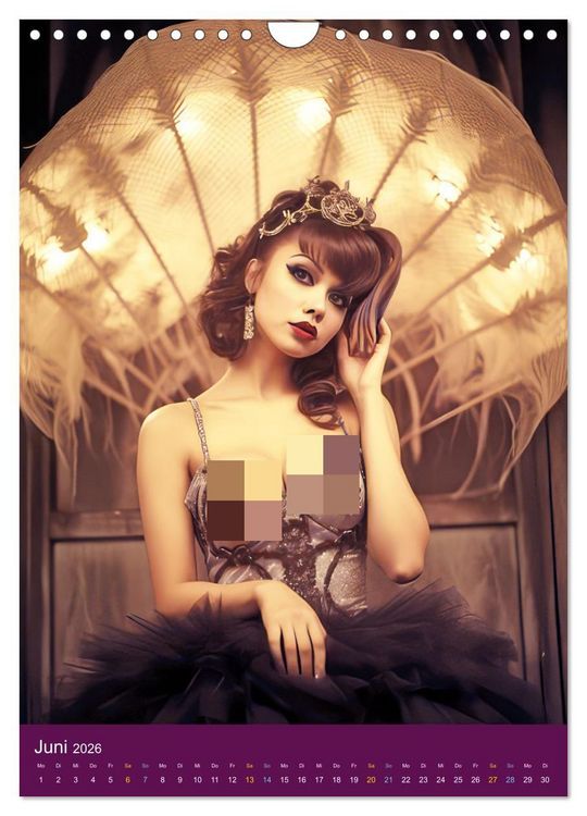 Produktbild: Burlesque T&auml;nzerinnen - Verf&uuml;hrerischer Tanz (Wandkalender 2026 DIN A4 hoch), CALVENDO Monatskalender