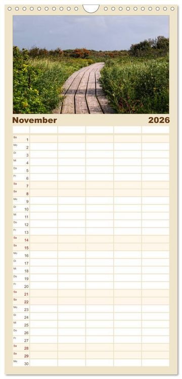 Produktbild: Familienplaner 2026 - Helgoland und die D&uuml;ne mit 5 Spalten (Wandkalender, 21 x 45 cm) CALVENDO