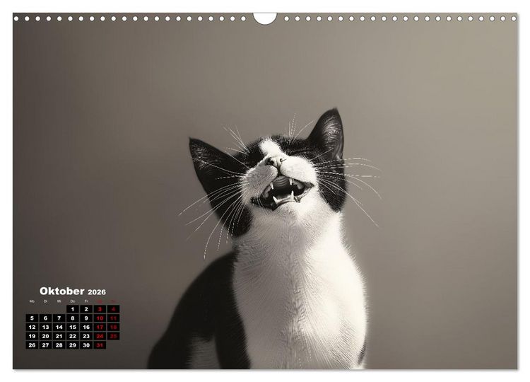 Produktbild: Auch Katzen lachen gern (Wandkalender 2026 DIN A3 quer), CALVENDO Monatskalender