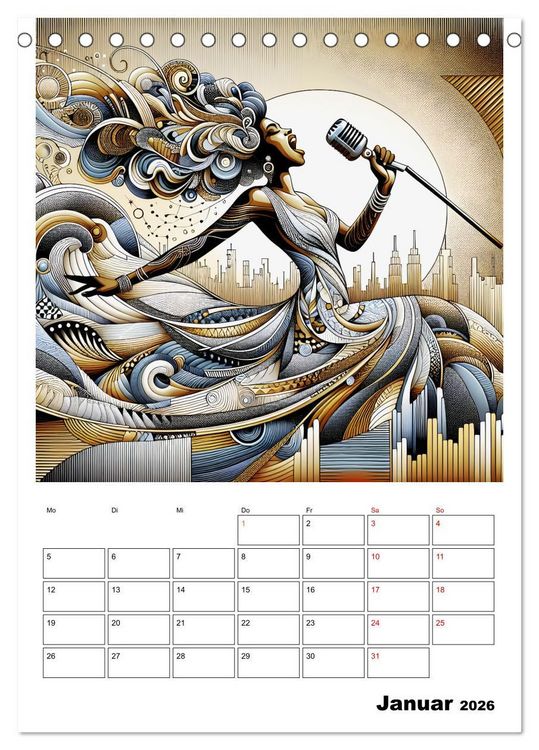 Produktbild: Taktvoll &ndash; Rhythmische Eleganz (Tischkalender 2026 DIN A5 hoch), CALVENDO Monatskalender