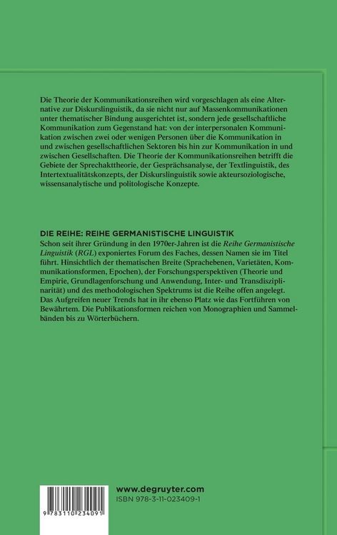 Produktbild: Kommunikationsreihen aus Gespr&auml;chen und Textkommunikaten