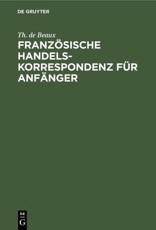 Produktbild: Franz&ouml;sische Handelskorrespondenz f&uuml;r Anf&auml;nger