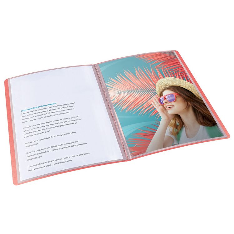 Produktbild: LEITZ Sichtbuch Colour'Breeze 40 H&uuml;llen koralle DIN A4