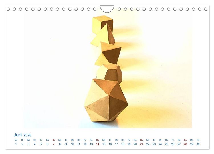 Produktbild: Formvollendete Symmetrie - Die platonischen K&ouml;rper modelliert mit Ton (Wandkalender 2026 DIN A4 quer), CALVENDO Monatskalender