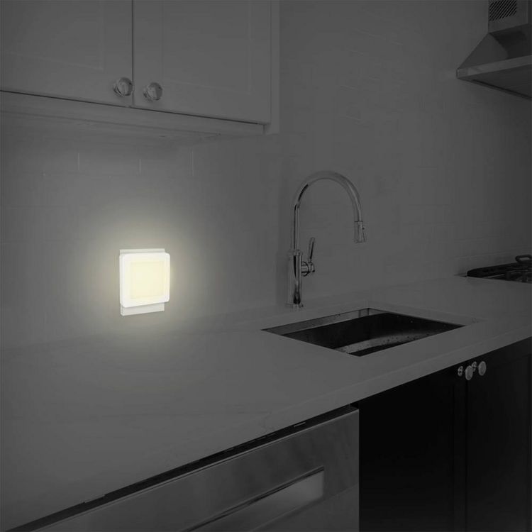 Produktbild: LogiLink LED013 LED013 LED-Nachtlicht mit D&auml;mmerungssensor Quadratisch LED Warmwei&szlig; Wei&szlig;