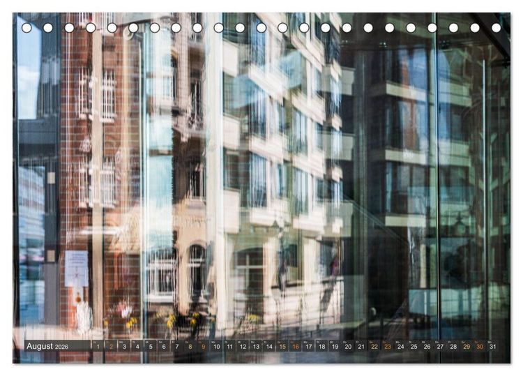 Produktbild: Die Hafenstadt Hamburg im Spiegel (Tischkalender 2026 DIN A5 quer), CALVENDO Monatskalender