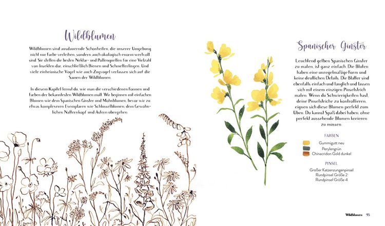 Produktbild: Wildflower Watercolor &ndash; Blumen-Aquarelle malen