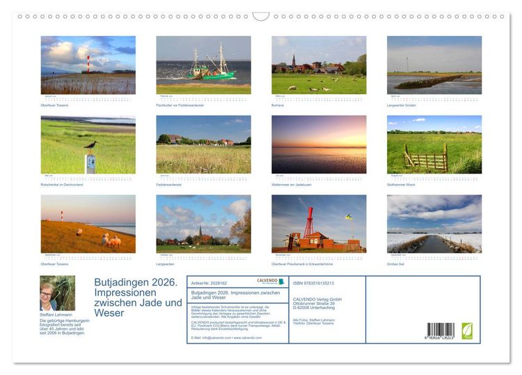 Produktbild: Butjadingen 2026. Impressionen zwischen Jade und Weser (Wandkalender 2026 DIN A2 quer), CALVENDO Monatskalender