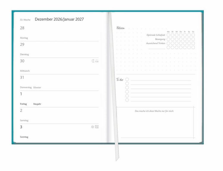 Produktbild: Kalenderbuch A6 blau 2027
