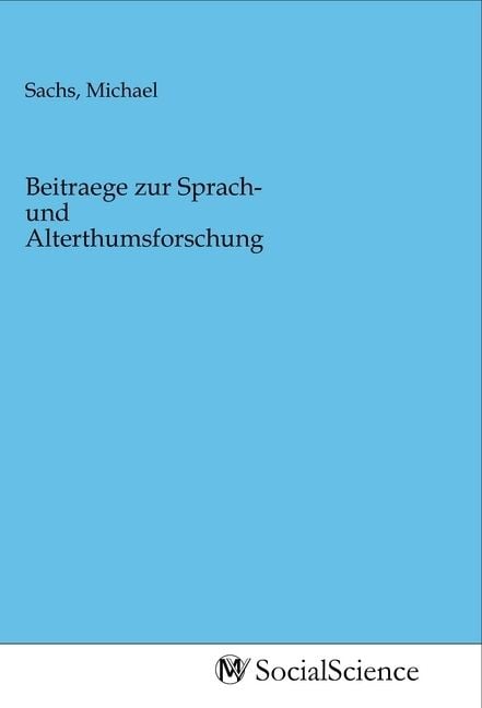 Produktbild: Beitraege zur Sprach- und Alterthumsforschung