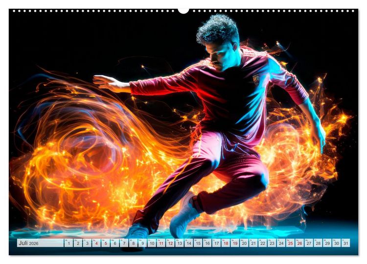 Produktbild: FU&szlig;BALLFIEBER Dynamische Szenen (Wandkalender 2026 DIN A2 quer), CALVENDO Monatskalender