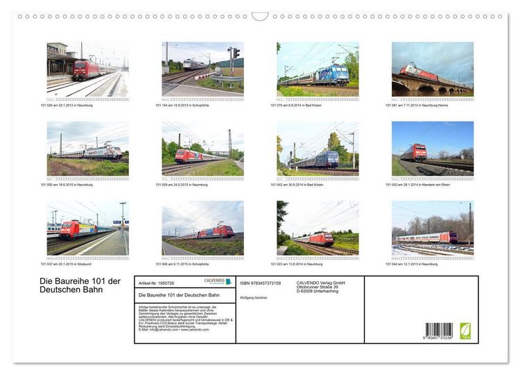 Produktbild: Die Baureihe 101 der Deutschen Bahn (Wandkalender 2026 DIN A2 quer), CALVENDO Monatskalender