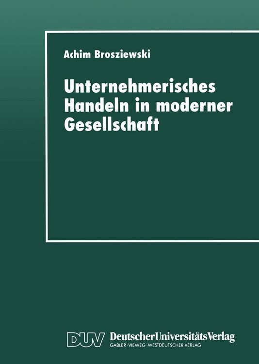 Produktbild: Unternehmerisches Handeln in moderner Gesellschaft