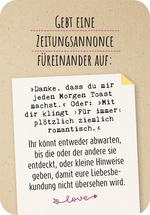 99 herrlich verrückte Ideen für euer Leben zu zweit