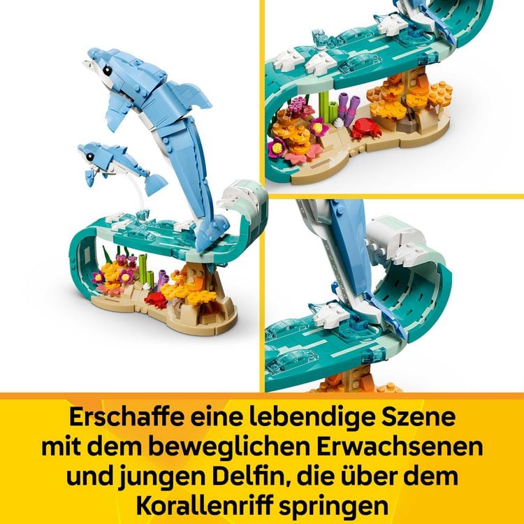 Produktbild: LEGO Creator 3-in-1-Set 31385 Meerestiere: Wundersch&ouml;ne Delfine, Spiel