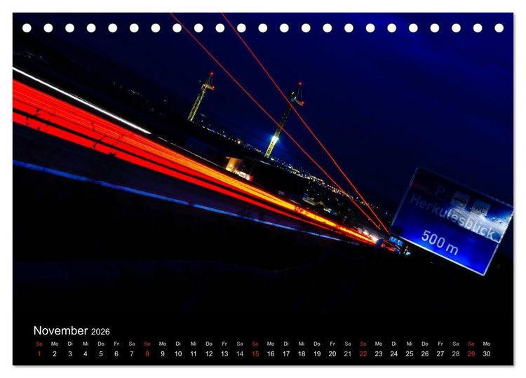 Produktbild: Nachts in Kassel (Tischkalender 2026 DIN A5 quer), CALVENDO Monatskalender