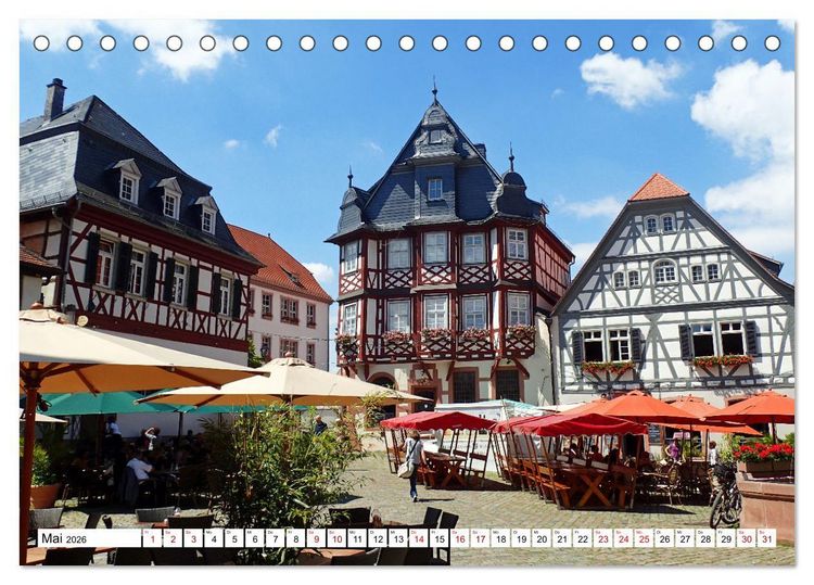 Produktbild: Liebliche Bergstra&szlig;e - Burgen, Wein und Fachwerk (Tischkalender 2026 DIN A5 quer), CALVENDO Monatskalender