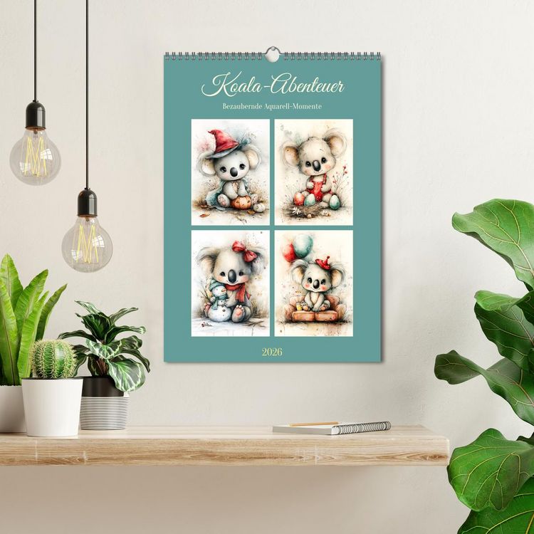 Produktbild: Koala-Abenteuer. Bezaubernde Aquarell-Momente (Wandkalender 2026 DIN A3 hoch), CALVENDO Monatskalender
