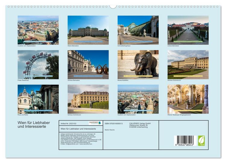 Produktbild: Wien f&uuml;r Liebhaber und Interessierte (hochwertiger Premium Wandkalender 2026 DIN A2 quer), Kunstdruck in Hochglanz