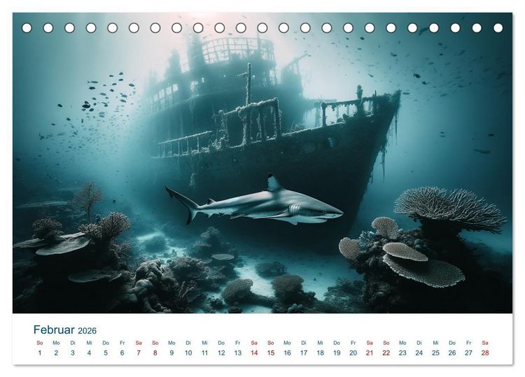 Produktbild: Wei&szlig;e Haie (Tischkalender 2026 DIN A5 quer), CALVENDO Monatskalender