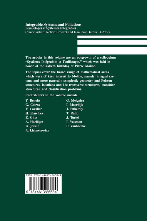 Produktbild: Integrable Systems and Foliations