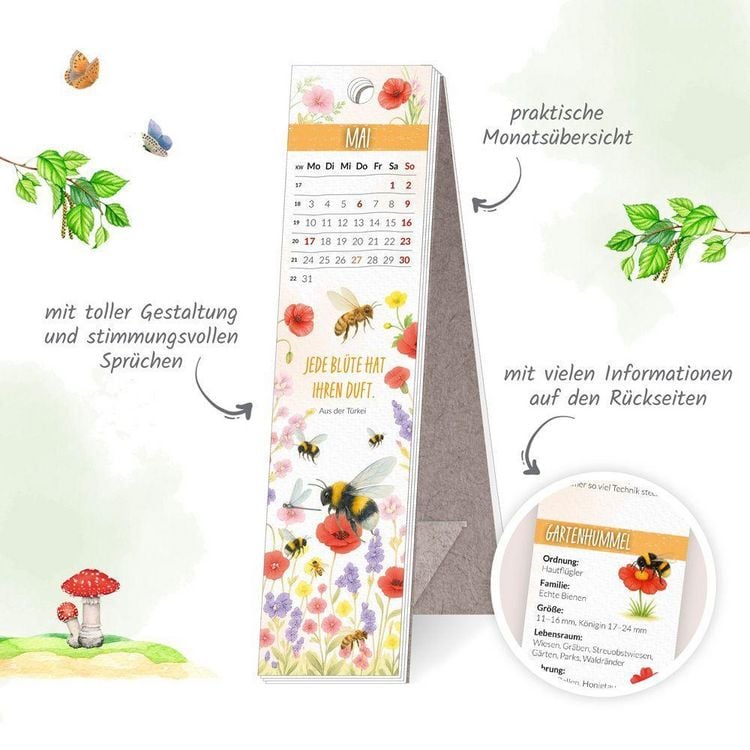 Produktbild: TR&Ouml;TSCH - Lesezeichenkalender Heimische Tierwelt 2027