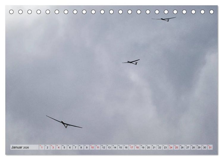 Produktbild: Lautlos durch die Luft - Faszination Segelfliegen (Tischkalender 2026 DIN A5 quer), CALVENDO Monatskalender