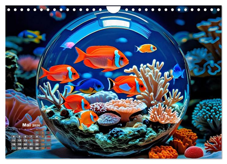 Produktbild: Aquarium in einer Glaskugel (Wandkalender 2026 DIN A4 quer), CALVENDO Monatskalender