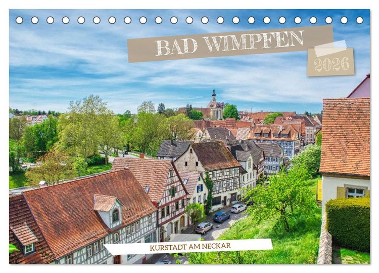 Produktbild: Bad Wimpfen - Kurstadt am Neckar (Tischkalender 2026 DIN A5 quer), CALVENDO Monatskalender