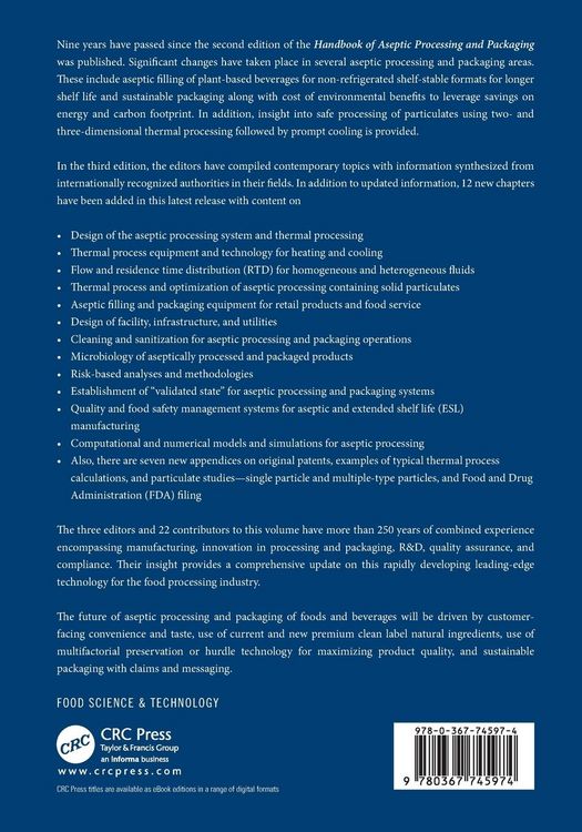 Produktbild: Handbook of Aseptic Processing and Packaging