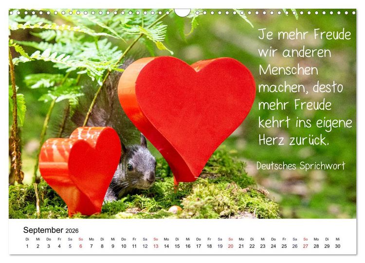 Produktbild: Der literarische Eichh&ouml;rnchen-Kalender (Wandkalender 2026 DIN A3 quer), CALVENDO Monatskalender