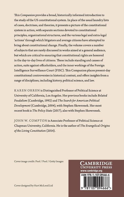 Produktbild: The Cambridge Companion to the United States Constitution