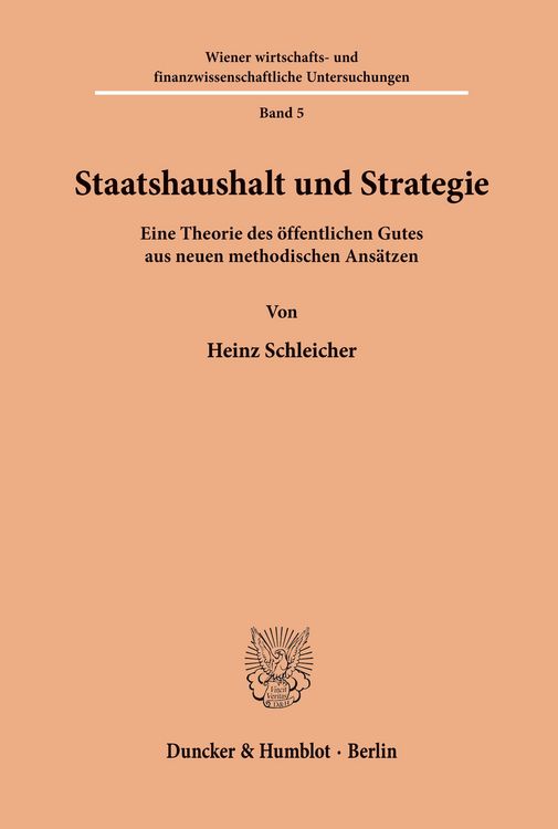 Produktbild: Staatshaushalt und Strategie.