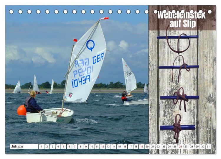 Produktbild: Schnittige Jollen - wichtige Knoten (Tischkalender 2026 DIN A5 quer), CALVENDO Monatskalender