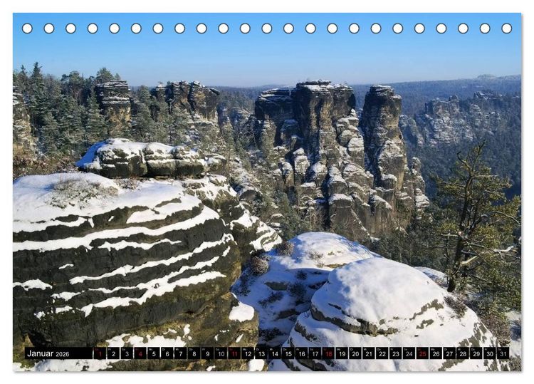 Produktbild: Elbsandsteingebirge (Tischkalender 2026 DIN A5 quer), CALVENDO Monatskalender