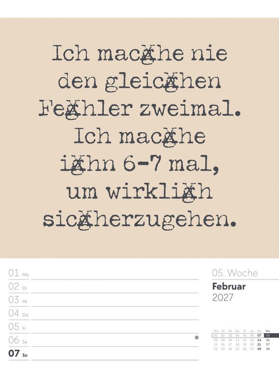 Produktbild: Klartext Spr&uuml;chekalender Wochenplaner 2027
