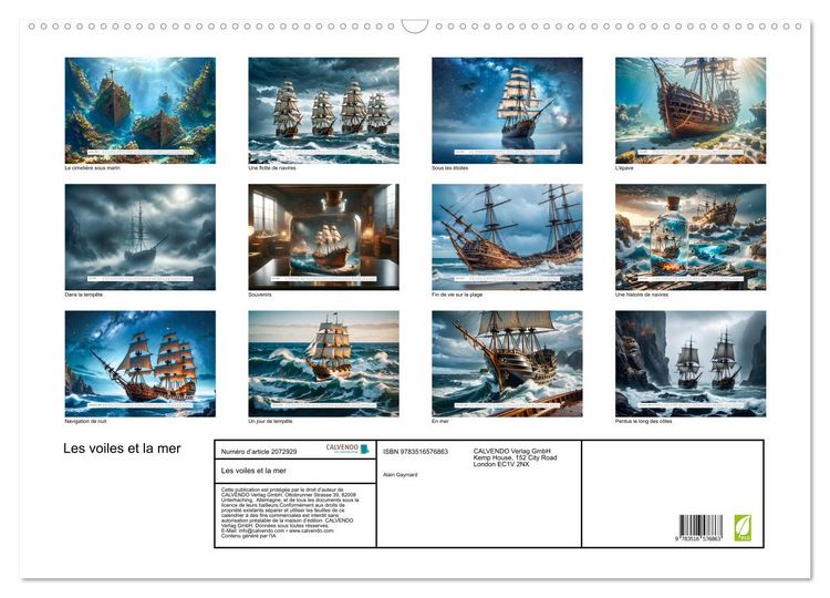 Produktbild: Les voiles et la mer (Calendrier mural 2026 DIN A2 vertical), CALVENDO calendrier mensuel