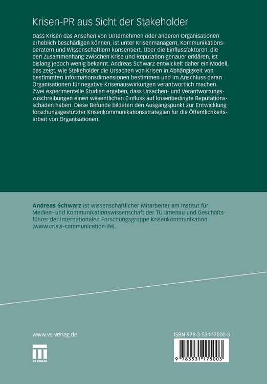Produktbild: Krisen-PR aus Sicht der Stakeholder