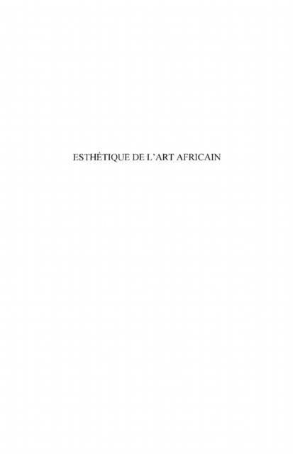 Produktbild: Esthetique de l'art africain