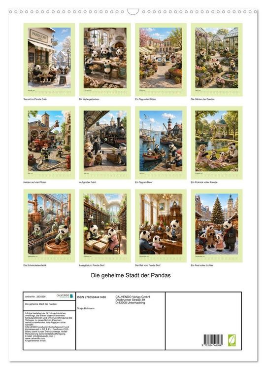 Produktbild: Die geheime Stadt der Pandas (Wandkalender 2027 DIN A2 hoch), CALVENDO Monatskalender