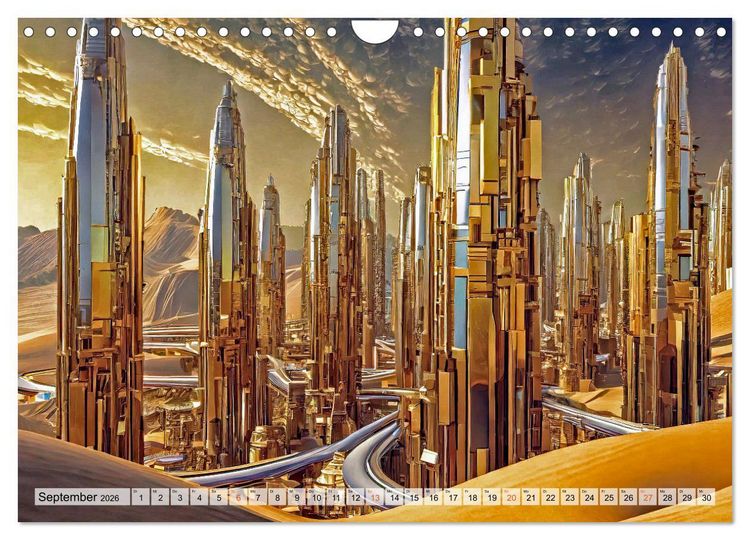 Produktbild: Stadtarchitektur, futuristisch-fantastisch (Wandkalender 2026 DIN A4 quer), CALVENDO Monatskalender