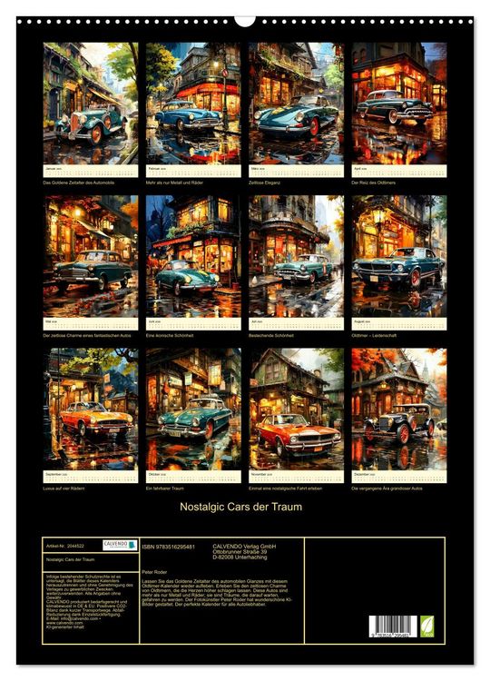 Produktbild: Nostalgic Cars der Traum (Wandkalender 2026 DIN A2 hoch), CALVENDO Monatskalender