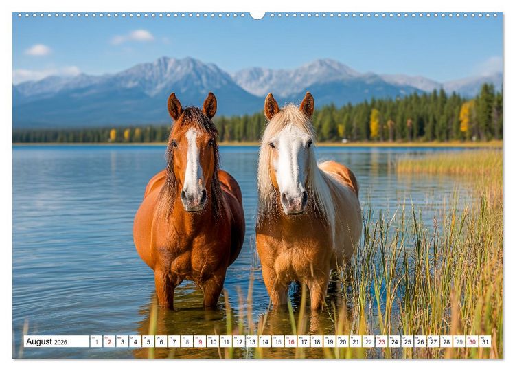 Produktbild: Pferde in freier Natur (Wandkalender 2026 DIN A2 quer), CALVENDO Monatskalender